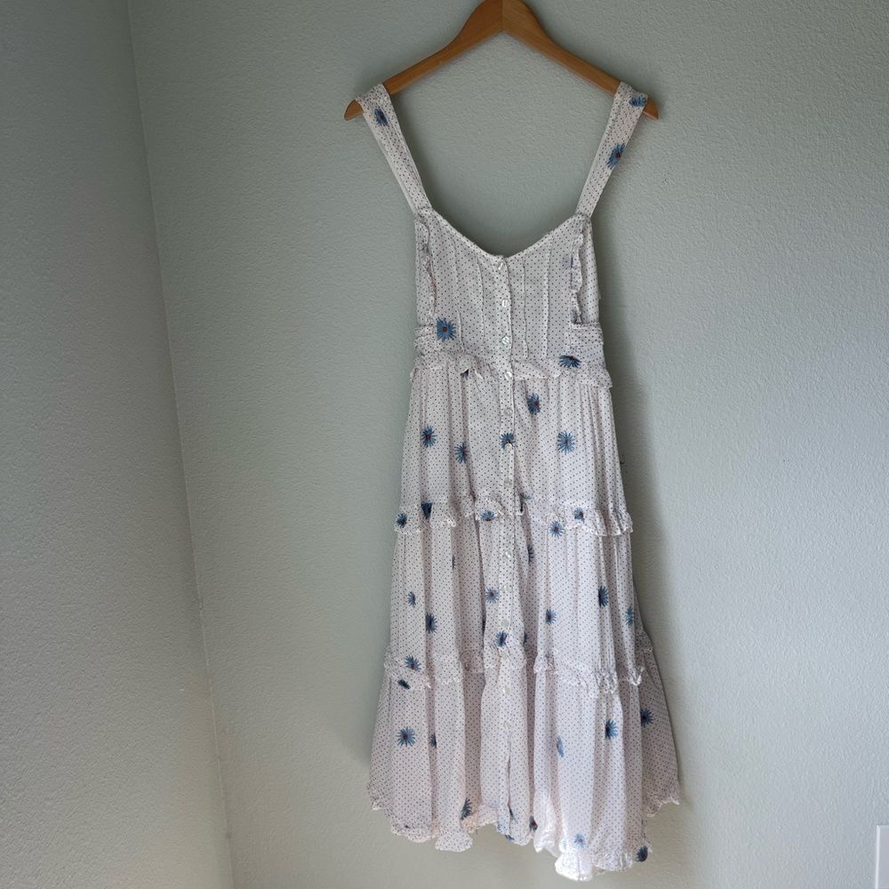 Free People Daisy Chain Midi Dress in Neutral Combo - Picture 10 of 12